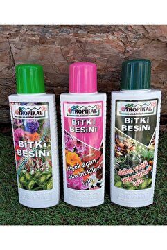 Genel Markalar Bitki Besini 3'lü Set Genel Bitki Besini Çiçek Açtıran Yeşil Yapraklı Bitki Vitamini Gübre