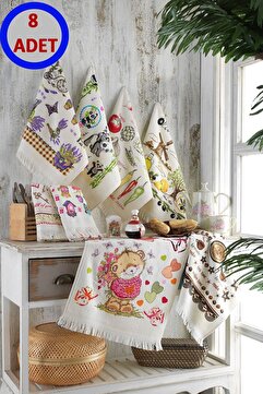 LADYNİL Mutfak Havlusu 40x60 %100 Pamuk 8 Lı Set