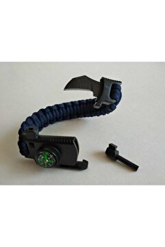 Genel Markalar GADDAR Paracord Cobra Model Bıçaklı Pusulalı Ateş Başlatıcılı Survival Bileklik