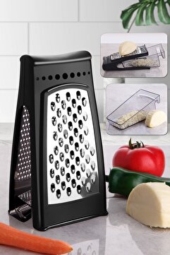 Kitchen Life Lüx Paslanmaz Çelik Siyah Hazneli Rende - Profesyonelia Rende
