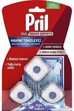 Pril Duo Power Experts Bulaşık Makinesi Temizleyici 3 Tablet Kirece Karşı Etkili