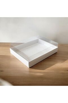 BOXSTATION 15x20x5 Asetat Kapaklı Beyaz Kutu 10 Adet