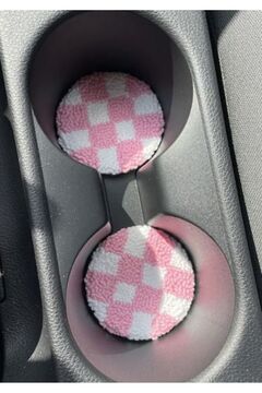 hobivarisler Punch nakışı car coasters /araç içi bardak altlığı 2 li takım / bardak altlığı