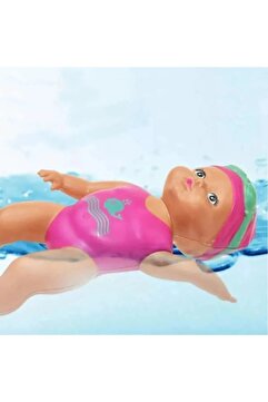 BYCEGU Denizde Havuzda Banyoda Su Kovasında Kendisi Yüzen Bebek Kurmalı 15 Cm Oyuncak Bebek 801115