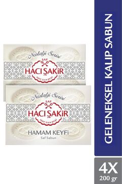 Hacı Şakir Hamam Keyfi Geleneksel Saf Beyaz Sabun 4x200 gr X2 Adet