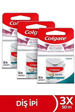 Colgate Total Profesyonel Diş Eti Sağlığı Arayüz Diş İpi 3 x50 m Arayüz Temizliği Ağız Bakımı Ağız Hijyeni