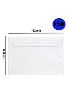 Oyal Kare Beyaz Mektup Zarfı(Gloria) 114x162 mm 70 Gr Silikonlu 500 lü(1 Koli)