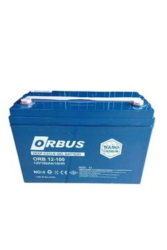 ORBUS 100 Ah A Amper 12 V Volt Karbon Jel Akü Derin Döngü (2024 ÜRETİMİ)