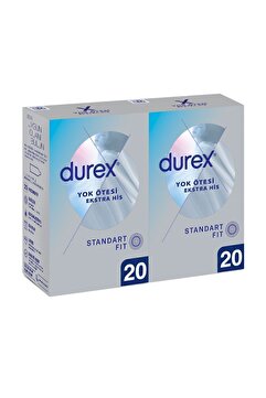 Durex Yok Ötesi Ekstra His İnce Prezervatif 40'lı Fırsat Paketi (20+20), Standart Fit