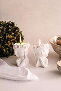 LALEZEN HOME Mumlu Çiçekçi Kızlar İkili