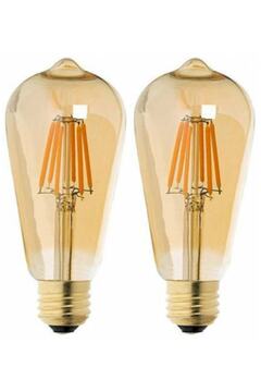 Edison Rustik Led Ampul 2 Li Eko Paket. Amber E27 Duy Armut Tipi St64 Dekoratif