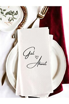 Camellia Boutique Kişiye Özel Sade Söz, Nişan, Düğün Temalı Baskılı Peçete 20’li
