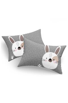 Eponj Home 2li Yastık Kılıfı Tavşancık Gri