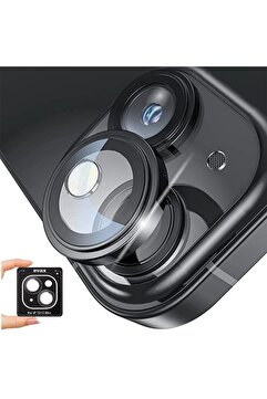 EVAX [Kolay Lens] iPhone 13 / 13 Mini Uyumlu Kolay Kurulum Aparatlı Safir Kamera Lens Koruyucu 2'li Set