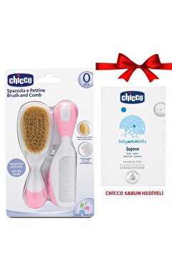Chicco Bebek Pembe Fırça Ve Tarak Seti + Sabun