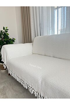 metin tekstil Buldan Işi Kollarını Örten Kanepe Çekyat Koltuk Örtüsü 180x300 Büyük Boy Pamuk Dokuma