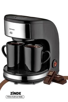 GoldMaster Zinde Yıkanabilir ve Temizlenebilir Filtreli Çift Kupalı Filtre Kahve Makinesi