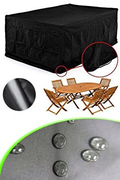 Bundeba Cover Bahçe Mobilya Koruma Örtüsü 200x160x80cm Kılıfı Su Geçirmez Masa Sandalye Yağmur Kir Önleyici