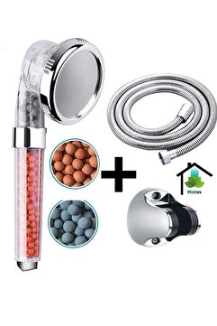 mintev Filtreli Arıtmalı Boncuklu Set Su Tasarruflu Eco Duş Başlığı Krom Hortum Ve Mafsal