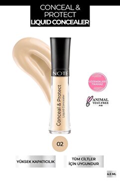 Note Cosmetics Conceal & Protect Concealer Likit Göz Altı Kapatıcısı - 02 Sand