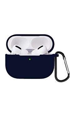 Genel Markalar Airpods PRO / PRO 2 Kopçalı Silikon Bluetooth Kulaklık Koruyucu Kılıf Lacivert 4 Ay Airpods Pro Appl