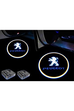 Genel Markalar Peugeot Araçlar Için Pilli Yapıştırmalı Kapı Altı Led Logo