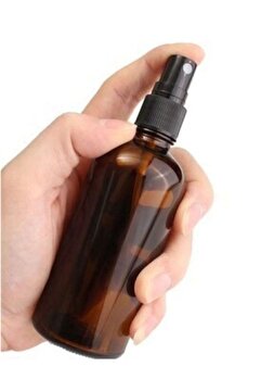 Genel Markalar 2 Adet Siyah Sprey Başlıklı Amber Cam Şişe 100ml