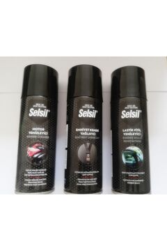 Selsil Motor Temizleme Spreyi 200 Ml- Emniyet Kemeri Yağlayıcı 200 Ml - Lastik Fitil Yenileme Spreyi 200 Ml