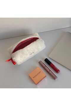 PİNKUE Peluş kalemlik/mini makyaj çantası