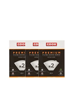 COOK Premium Filtre Kahve Kağıdı - Ebat 2 (3 PAKET 240 ADET)