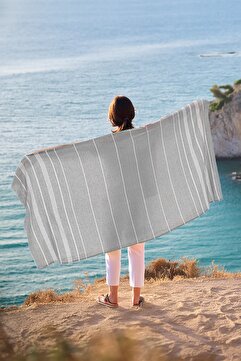 FAVORA Peştamal Plaj Havlusu 90x140 - Gri