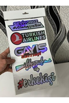 Hologram Kart ARABA ARKA CAM YAZILARI 1 adet HOLOGRAMLI YENİ MODEL