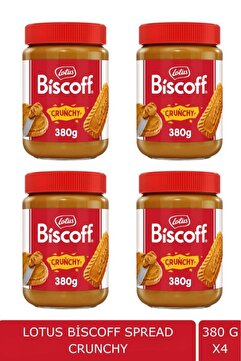 Lotus Biscoff Crunchy Spread Sürülebilir Karamelize Bisküvi Ezmesi 380 GR X4