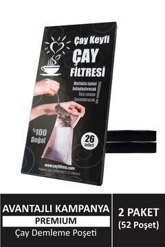 Premium 2'li Paket (52 Poşet) Çay Demleme Poşeti (çay Filtresi)