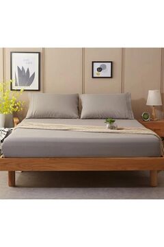 MODA HOME Penye Lastikli Çarşaf %100 Pamuk Gri