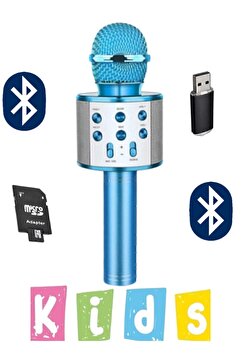 Genel Markalar Karaoke Mikrofon Dahili Hoparlörlü Usb Flash Tf Kart Destekli Ses Değiştirme Efektli Çocuk Mikrofonu