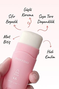 Moremo Sun Stik Spf50 Pa (KORENDY) Makyaj Üzerine Uygulanabilen Uv Çubuk Stick Güneş Kremi 16gr