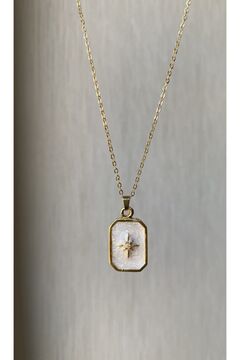 vi store vi jewelry Beyaz Mineli Kutup Yıldızı Kolye