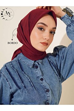 its AY shop Tesettür Kadın Bambu Kraş Bordo Eşarp