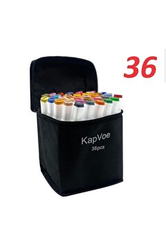 KAPVOE 36 Adet Çift Uçlu Touch Marker Art Tasarım Keçeli Kalem Boya Seti Çanta