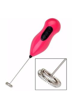 Genel Markalar Pilli Mini Mixer Kahve Süt Köpürtücü Karıştırıcı Cappuccino Mixer (SİYAH-BEYAZ)