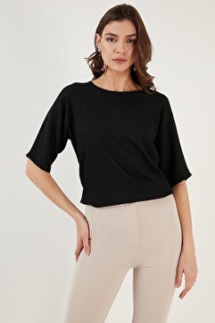 Lela Bürümcük Rahat Kesim Bisiklet Yaka Bluz Bluz 5864975