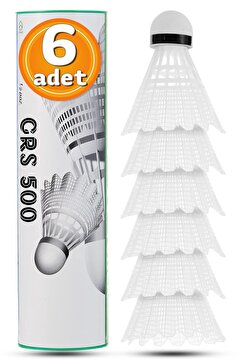 Telvesse 6 Adet Badminton Topu Semi-Pro Dengeli Hız Başlangıç Kutulu Mantar Kafa Deluxe Top Seti Beyaz 620