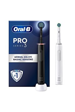 Oral-B Pro 3 - 3900 - Siyah Beyaz 2li Şarj Edilebi-