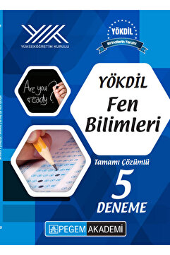 Pegem Akademi Yayıncılık YÖKDİL Fen Bilimleri Tamamı Çözümlü 5 Deneme