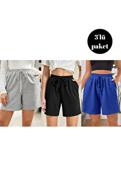 DAXİS Sportwear Company 3'lü Kısa Şort Kadın - DAXİS Sportwear Company