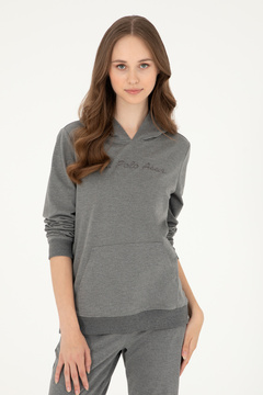 U.S. Polo Assn. Kadın Antrasit Melanj Kapüşonlu Sweatshirt 50296947-VR081