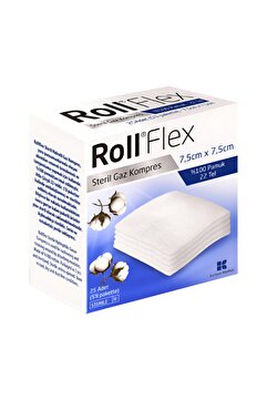 Roll Flex Steril Gaz Kompresi 25 Li ( 7,5 Cm X 7,5 Cm 5 Li Pakette )