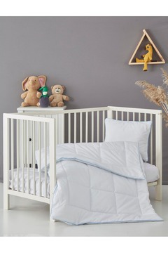 Komfort Home Baskılı %100 Pamuklu Silikon Elyaf Bebek Yorganı Yastık