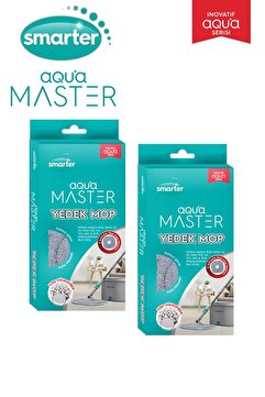 SMARTER Aqua Master 2 Adet Yedek Mop Temiz & Kirli Suyu Ayırma Özelliği Otomatik Temizlik Seti Mop